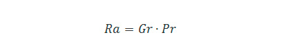 グラスホフ数Grとプラントル数Prを用いたレイリー数計算式